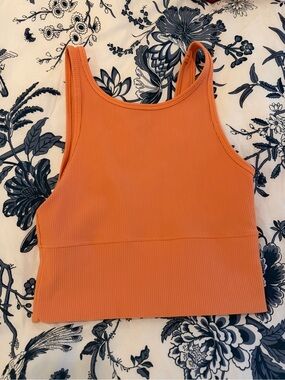 lululemon athletica Ribbed Tank Crop in Orange